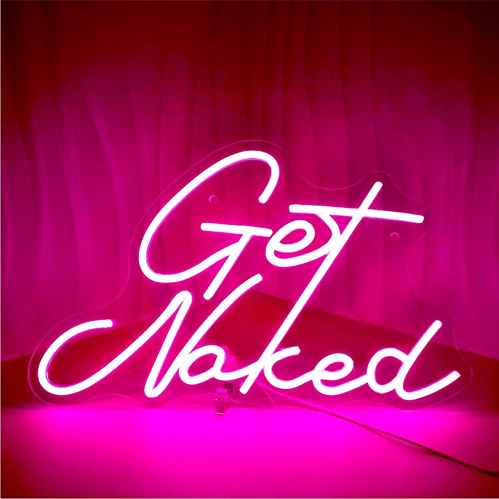 Trendy Get Naked Neon Pink Party Birthday Club Bathroom Wall Light Sexy Decor - Picture 8 of 8